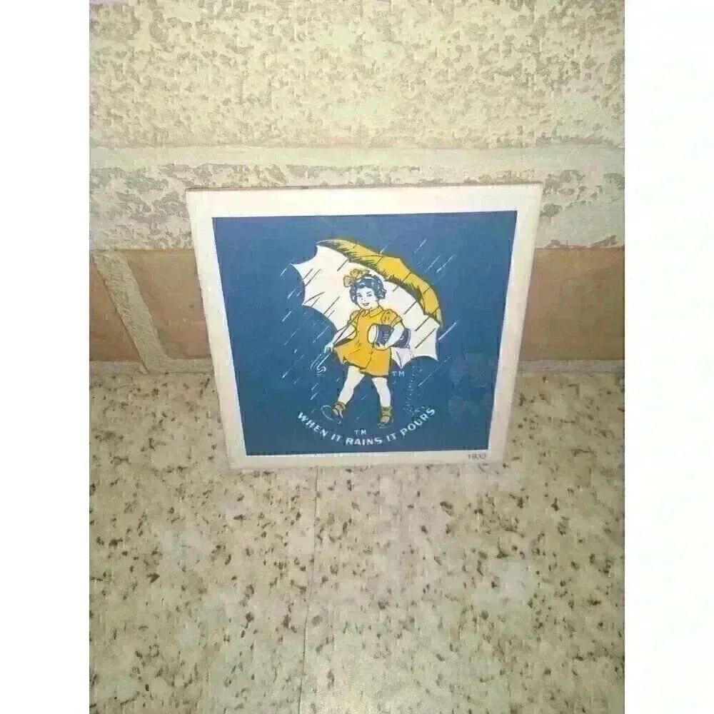 Vintage Morton Salt "When It Rains It Pours" 4.25 in. Coasters